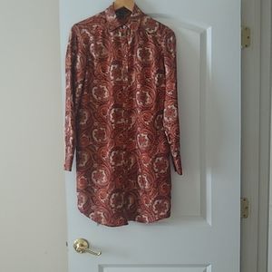 Brooks Brothers silk Paisley shirt dress